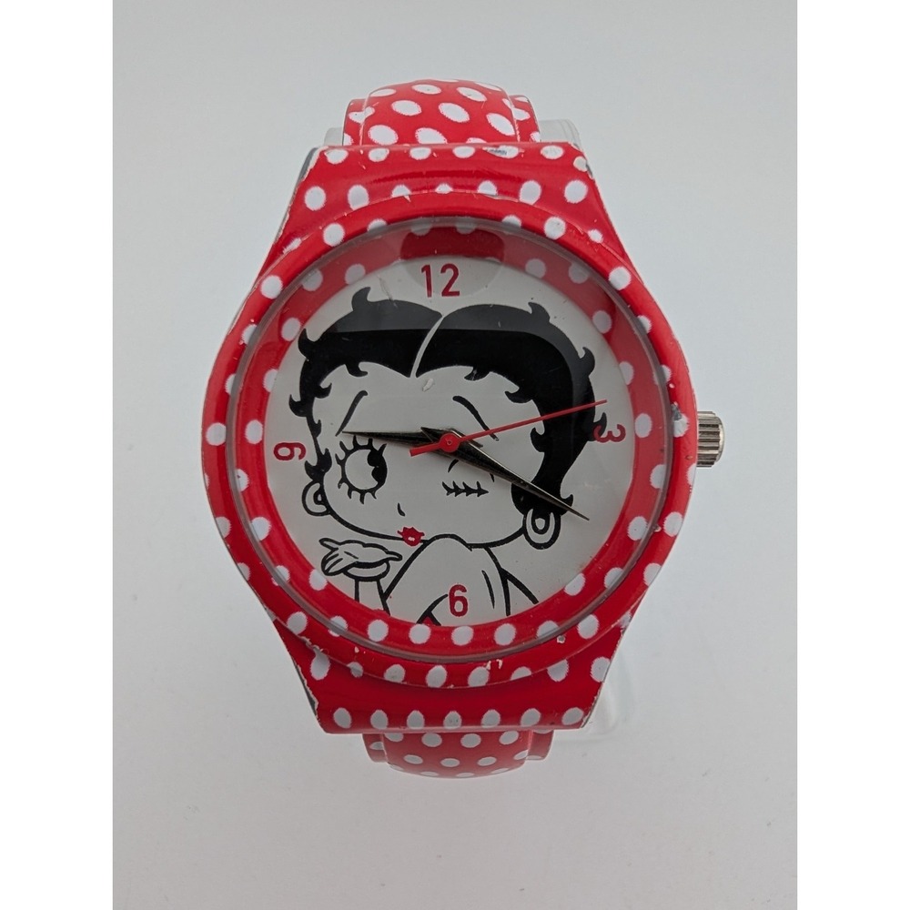 Betty Boop Watch 2017 King Features Syndicate Red & White Polka Dot Bangle